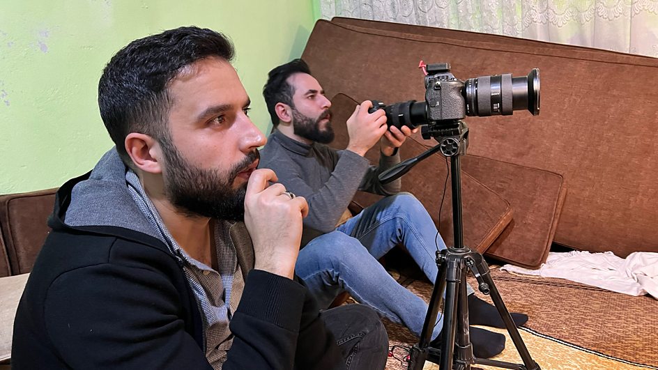 Hasan Kattan and Fadi Al-Halabi in a still from Allies in Exile